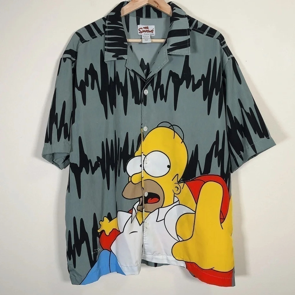 THE SIMPSONS | HOMER PRINT ALL OVER VINTAGE BUTTON DOWN SHIRT